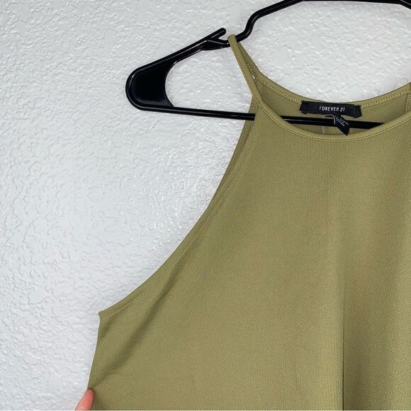 Forever 21 Womens Stretch Halter Neck Sleeveless Tank Dress Green Medium - Picture 5 of 10